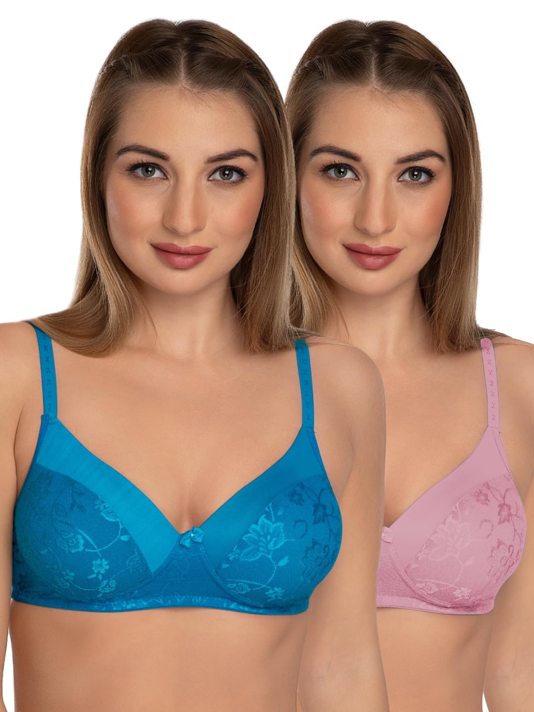 daisy dee Women Lace Pattern Printed Full Coverage Non-Padded Seamless Wire-Free Full Support Regular Cotton Bidal/T-Shirt Bra - NVLR-picture-28