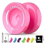 MAGICYOYO K2 Plus Crystal Responsive Yoyo for Kids, Pink Yo-yo for Beginners, Trick Yo Yo with Replacement Unresponsive Bearing for Intermediate, with 6 Yoyo Strings, Bag, Bearing Remover (Sky Pink)