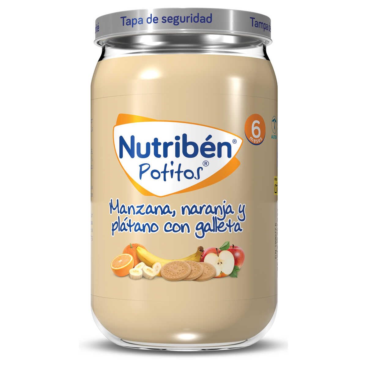 Nutribén Potitos Tarrito Manzana Naranja Plátano Galleta Pack 12 Unidades 2820 g