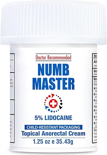 Numb Master - Crema anestésica tópica al 5% de lidocaína con aloe, vitamina E, 1 onza de máxima fuerza anestésica tópica, crema para aliviar el