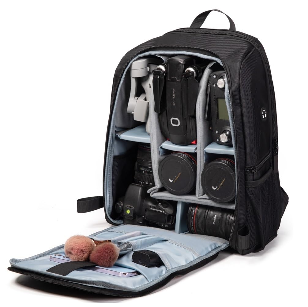 Mochila para Cámara 23L Paquete de Cámara Fotografía Profesional Mochila, Cámara DSLR Compatible, Computadora Portátil de 15,6", Trípode