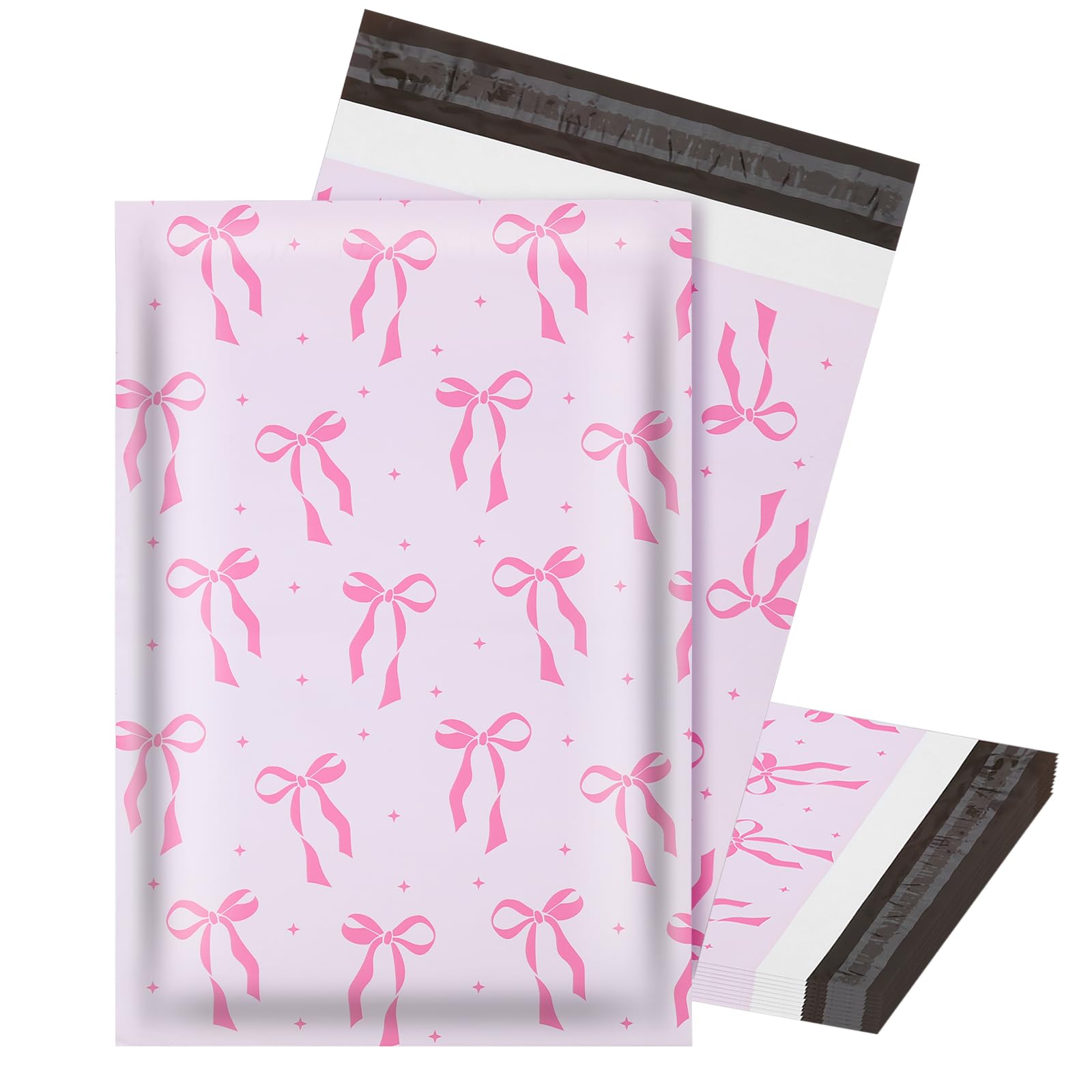 Pink Parcel Bags, Bow Postage Bags Waterproof Self Seal Mailing Bag Poly Mailer Bag for Mailing, Postage, Parcel Shipping & Delivery F4-HDJKDD