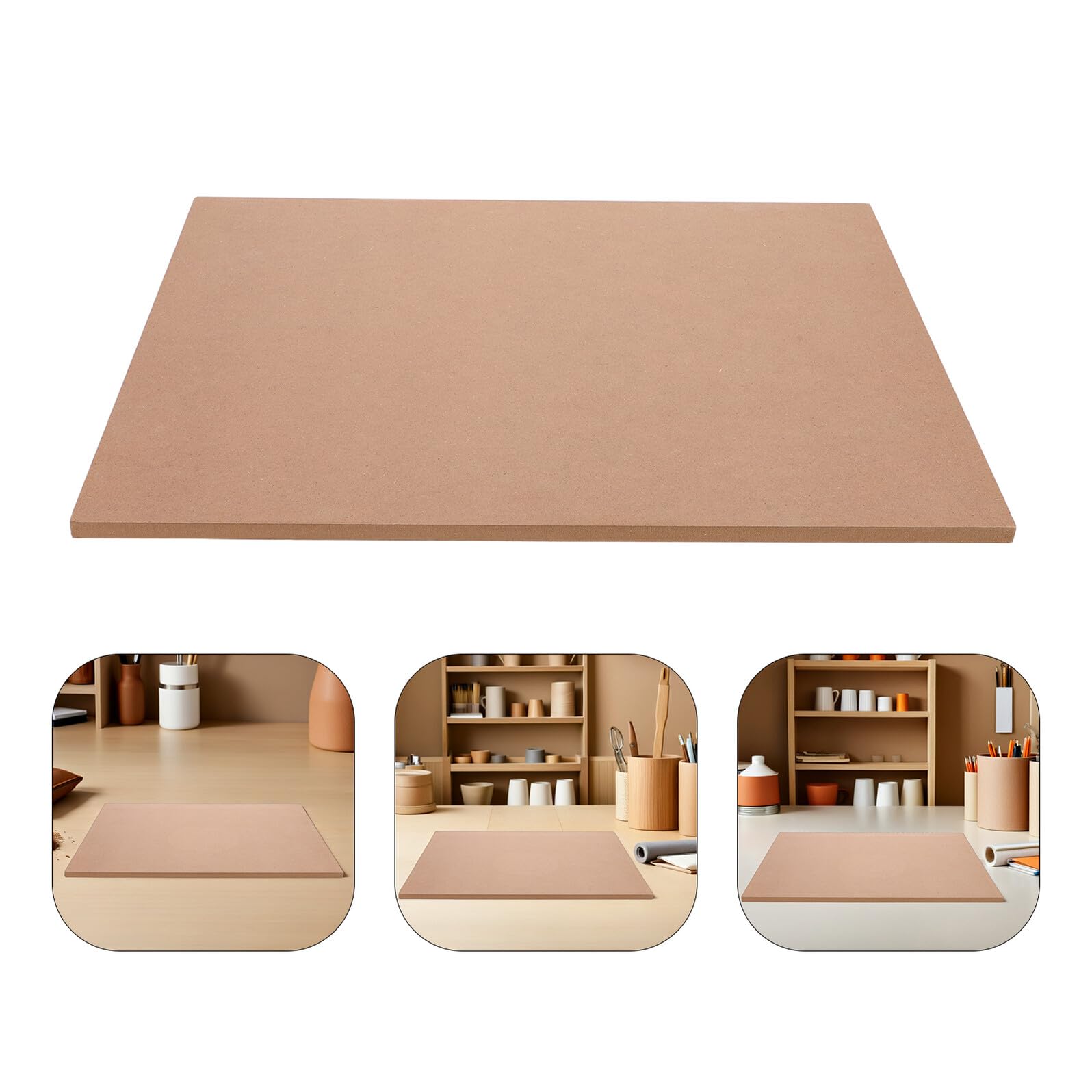 Tabla de Cuñas de Arcilla de Madera Cuadrada 40x30cm para Cerámica | Ligera y Estable, Acabado Liso, Útil en Taller y Actividades al Aire Libre, para Escultores