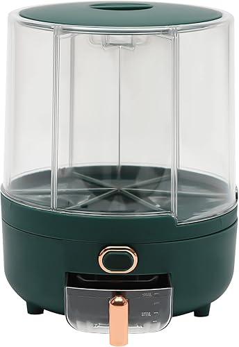 Moderno dispensador de granos giratorio de 6 compartimentos, dispensador de alimentos giratorio de 360, salida de un clic, recipiente de