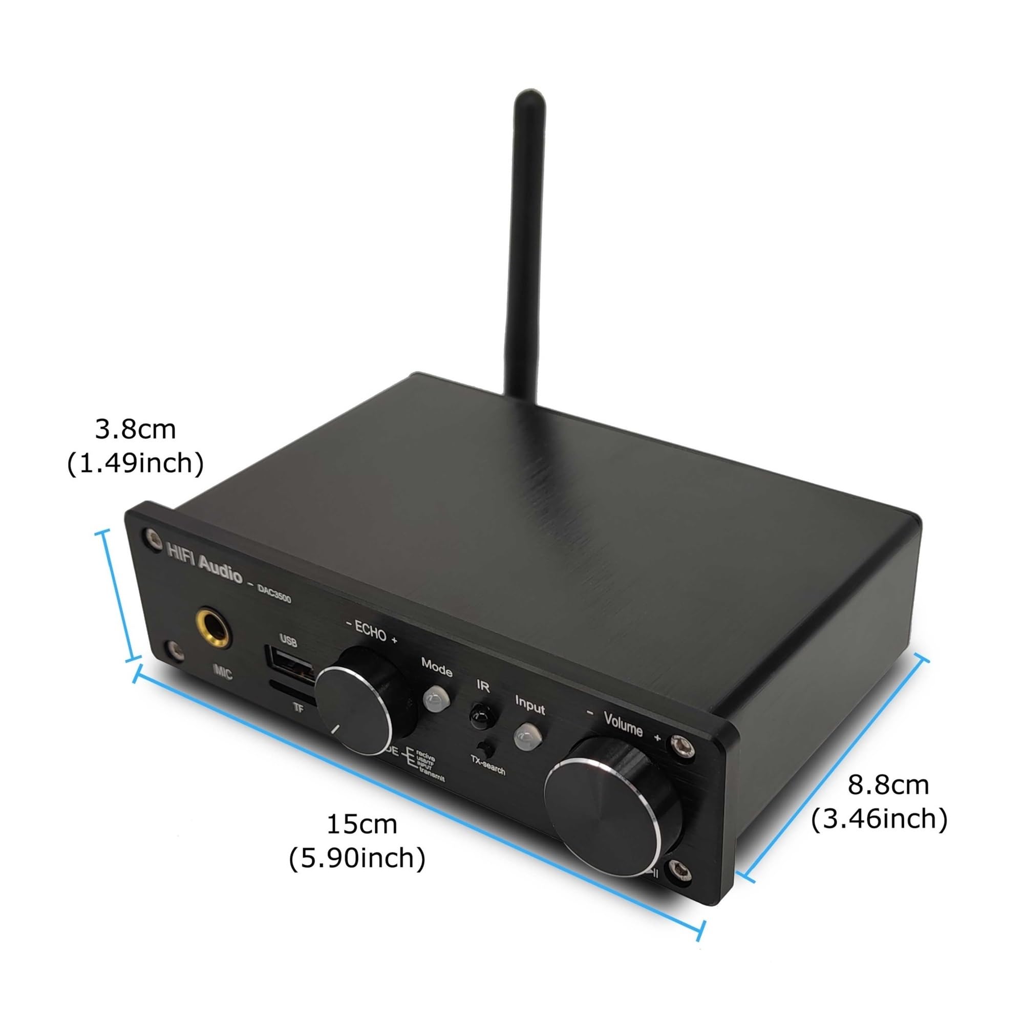 Przełącznik wideo, Nadajnik Odbiornik Komputer TV Przełącznik audio Adapter słuchawkowy muzyczny o niskim opóźnieniu Przedwzmacniacz mikrofonowy dla biur domowych, centrów danych(1)