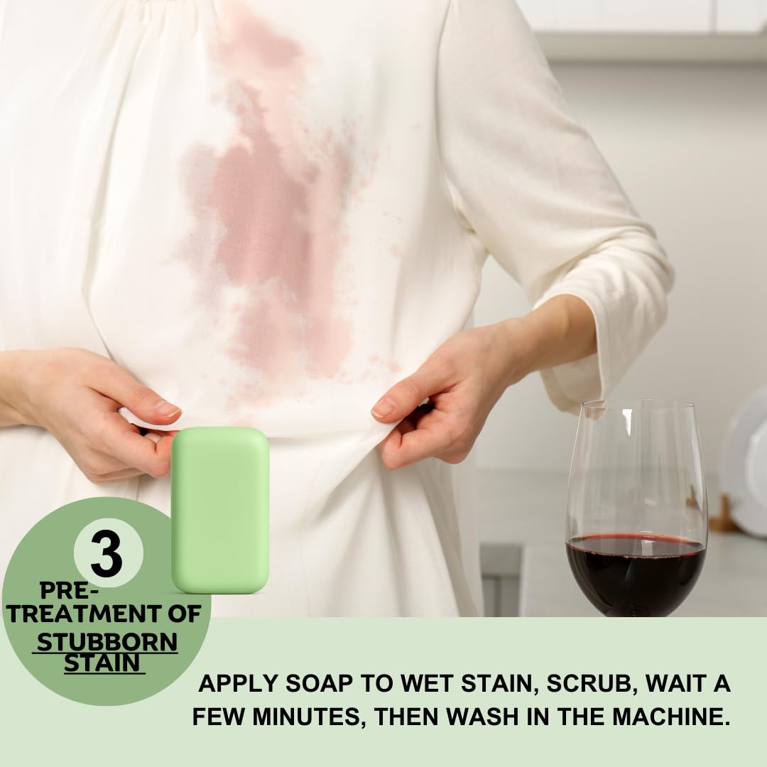 Savon à lessive hypoallergénique avec thé vert pour peaux sensibles - 3 pièces