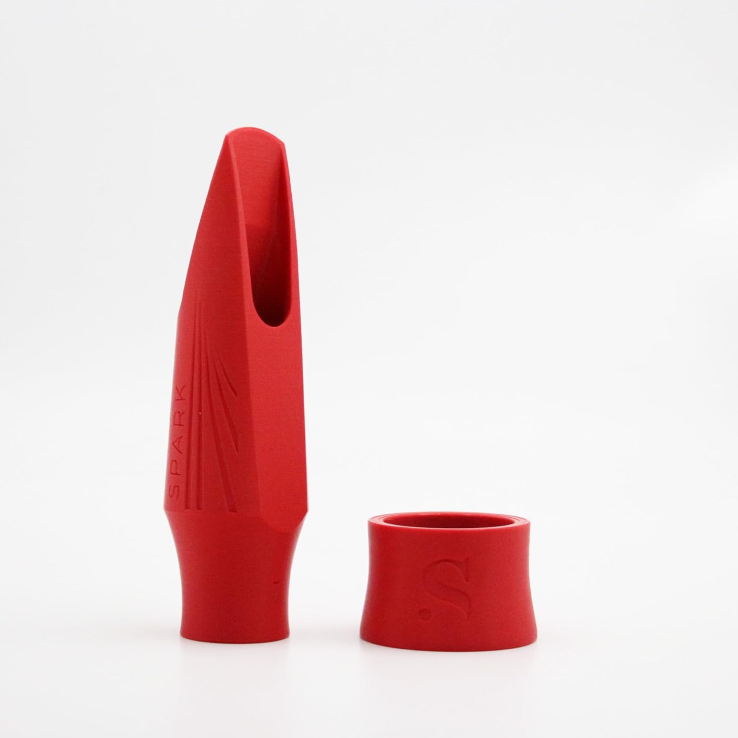Syos Tenor Saxophone Mouthpiece, Spark Mode, 7 Tip Opening, Carmine Red and Syos Red Tenor ligature Bundle