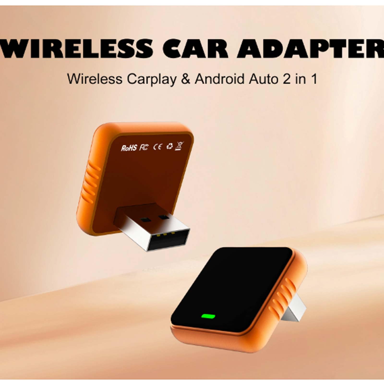 Carplay Adaptateur sans Fil pour Renault Duster 2017 2018 2019 2020 2021, Plug and Play Dongle Convertir Le Filaire en sans Fil 2 en 1 Convertisseur CarPlay