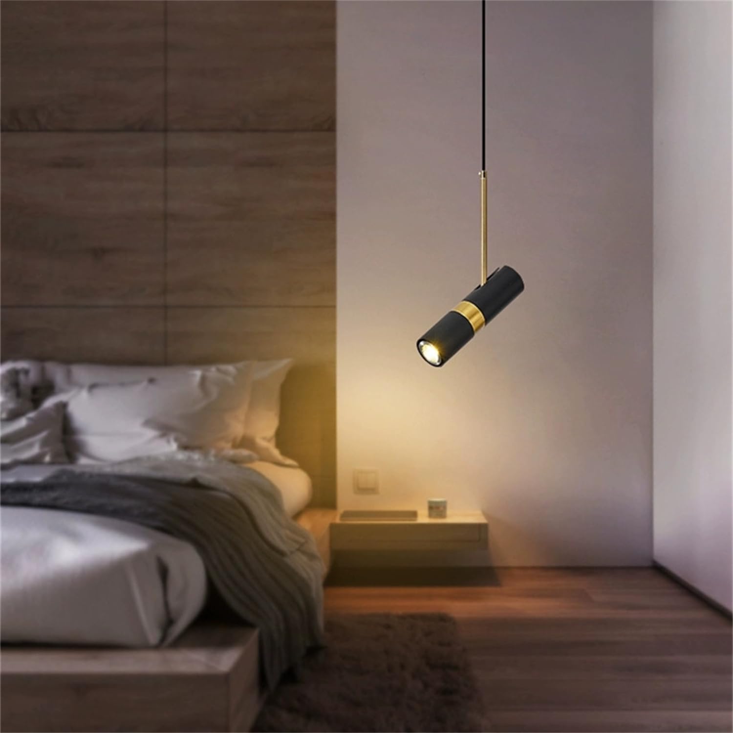 Lámpara de tubo giratoria negra con altura ajustable y decoración de diseño 7