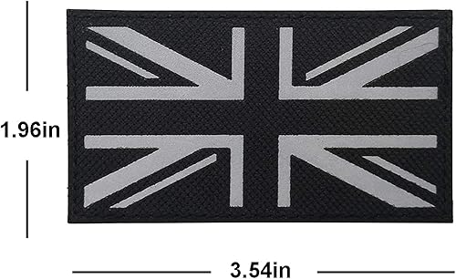 Miniatura 2 de Parche de bandera del Reino Unido Reino Unido de Gran Bretaña Union Jack National Tactical IR Infrarrojo reflectante moral militar brazalete emblema