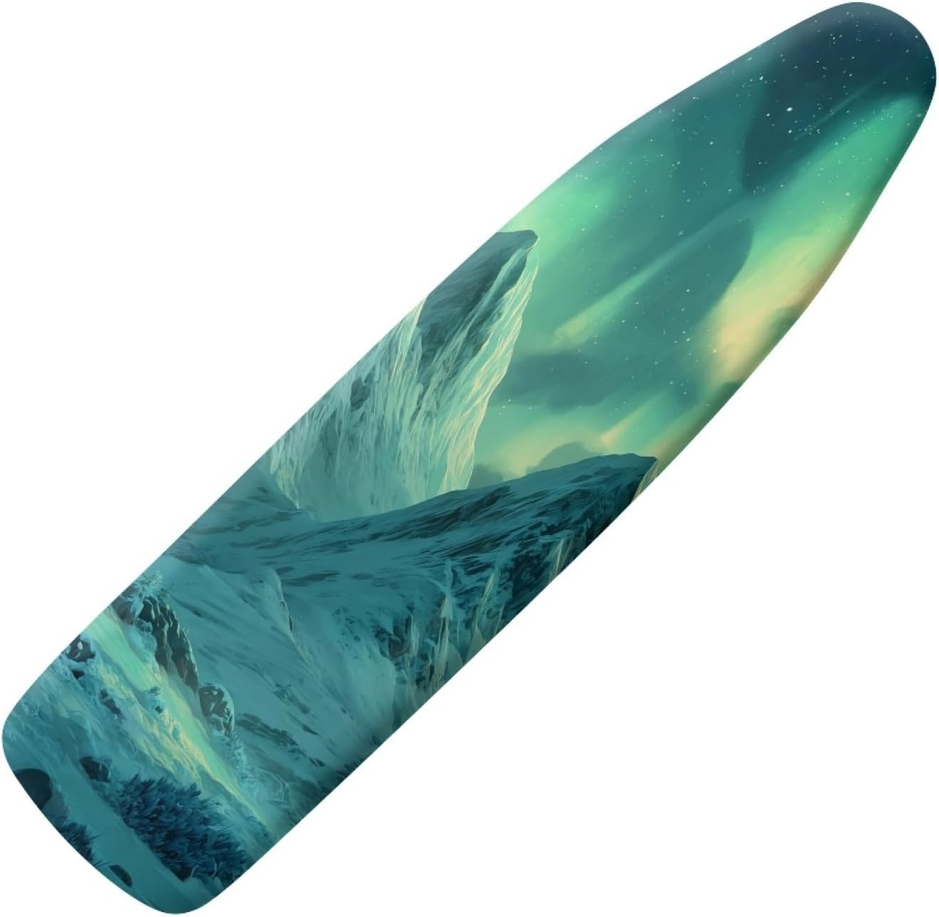 Ironing Board Cover 14x48 Green Yellow Polar Iron Board Cover with Padding Heat Reflective,Scorch Resistant Thick Padding,Snug Fit Non-Slip Nose Pocket Fastener Straps Elastic Edges