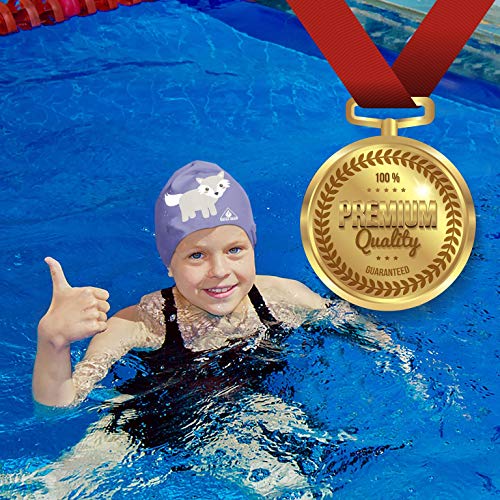 Water Gear Silicone Adult Swim Cap - Flexible Unisex Waterproof - Great For Short And Long Hair - Improve Your Performance - Women Men And Teens -Triathlon Swimmers And Athletes - Fox #TOP4
