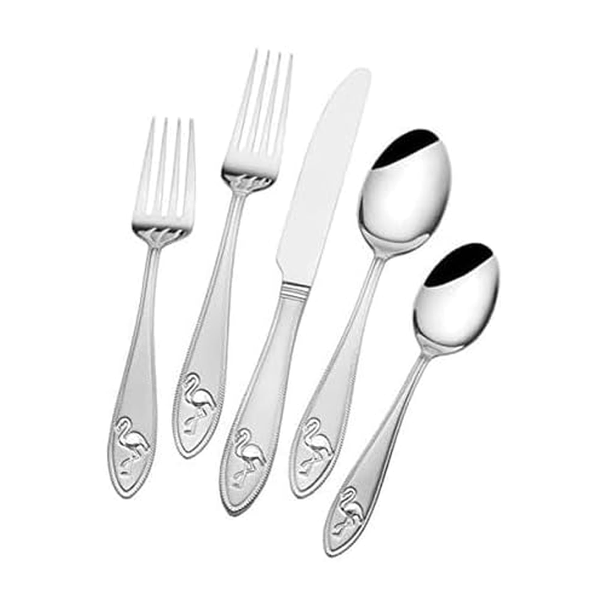 Towle Everyday Flamingo Flatware Service for 4, 20 Piece Set, 18/0 Stainless Steel, Silverware Set