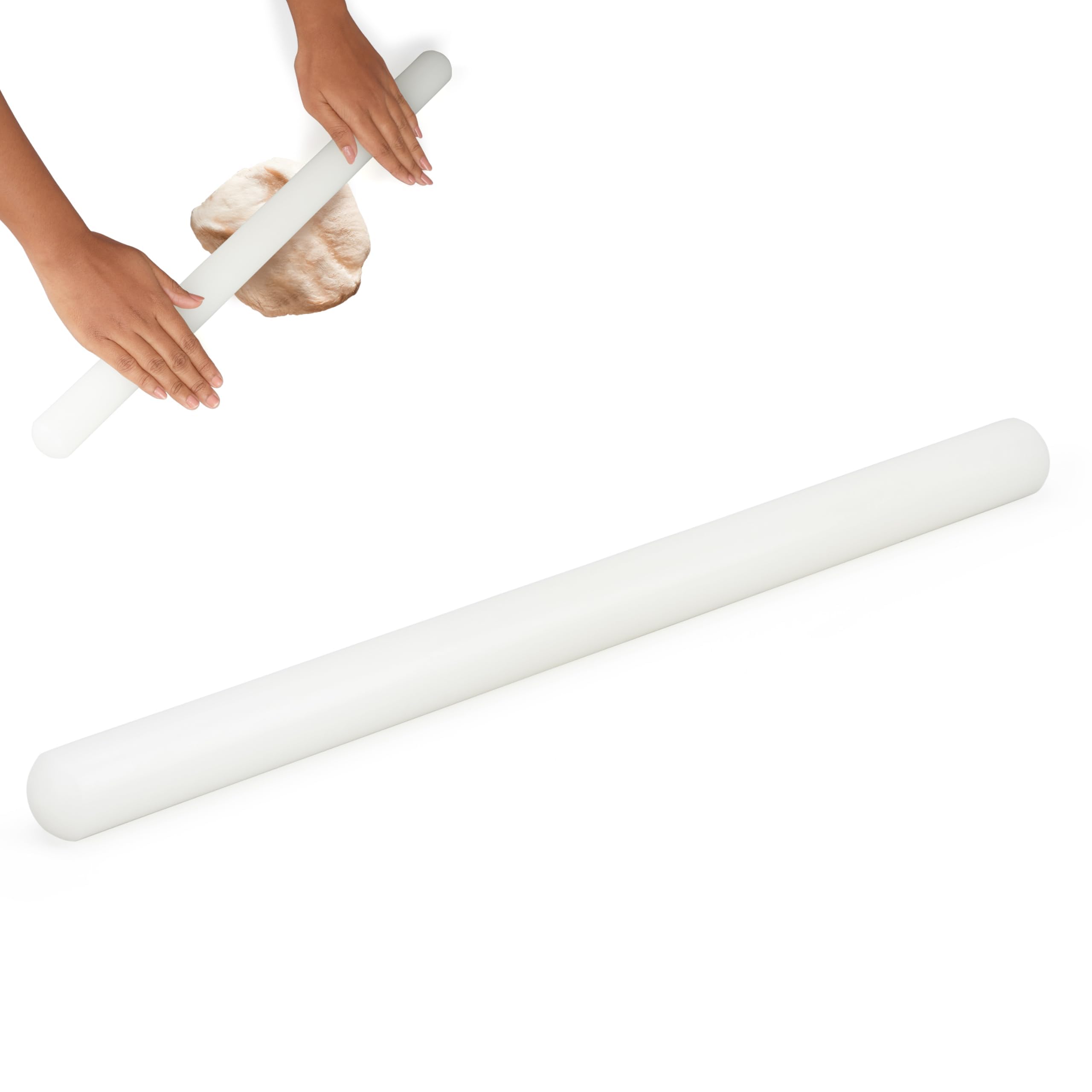 Kurtzy Polyethylene Patisserie Roller – 50 cm – Large Professional Non-Stick Rolling Roller – Smooth Rolling Pin for Fondant, Pizza, Pie, Biscuits, Pastry and Pasta