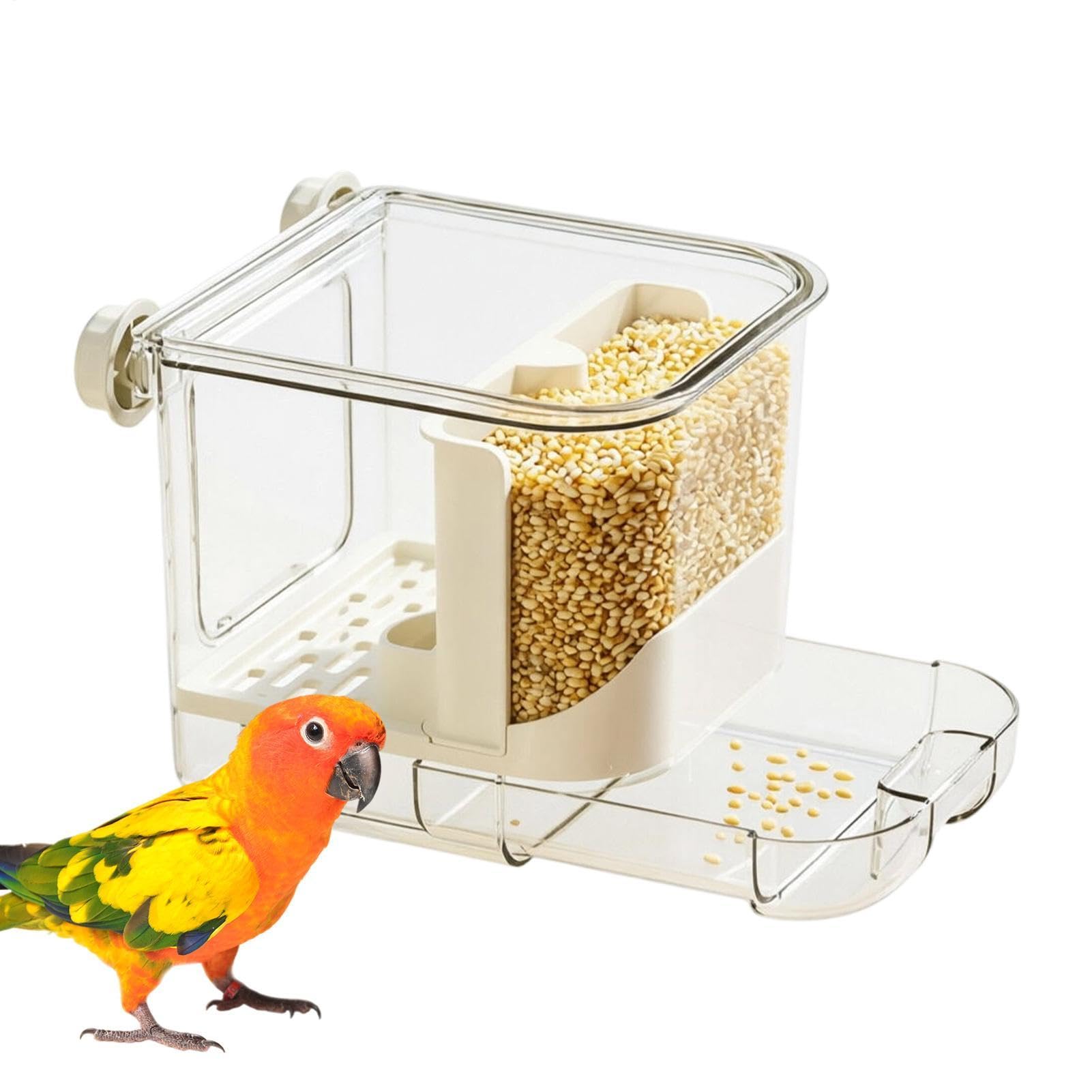 Automatic Bird Feeder For Cage, Clear Large Capacity Parrot Food Container