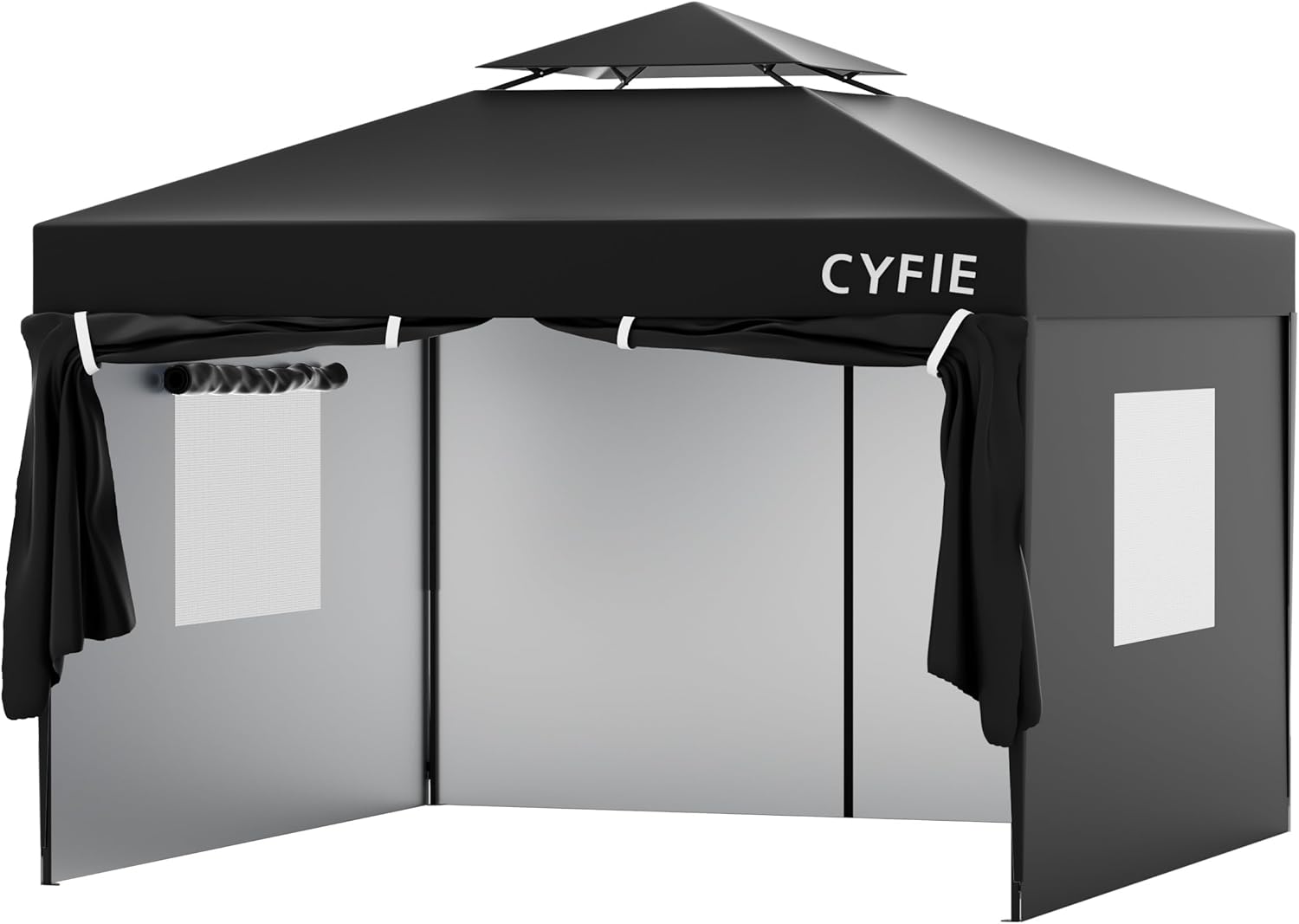 【1点限り】CYFIEタープテント3m×3m サイドシート付き(色:ブラック) Amazon | CYFIE タープテント 3m×3m 高さ3段階調節 サイドシート4枚