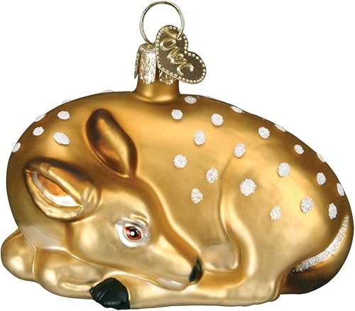 Adornos navideños del viejo mundo colección animal adornos soplados de vidrio para árbol de Navidad Fawn