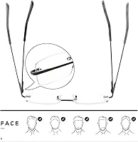 Vista 5 de HIYANJN Frameless Reading Glasses Blue Light Blocking Rimless Computer Reader For men Lightweight Eyeglasses(3-Pack,1.25)