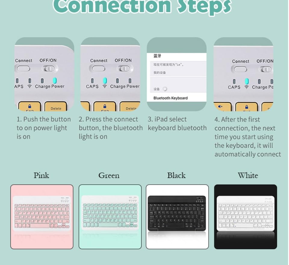 Image of YODI Ultra-Slim Bluetooth Keyboard & Mouse Combo, Multicolor Portable Small Slim Typewriter Compact Ergonomic Travel Wireless Keyboard Mouse for Apple iPad iPhone Tablet iOS Android Windows (Black)