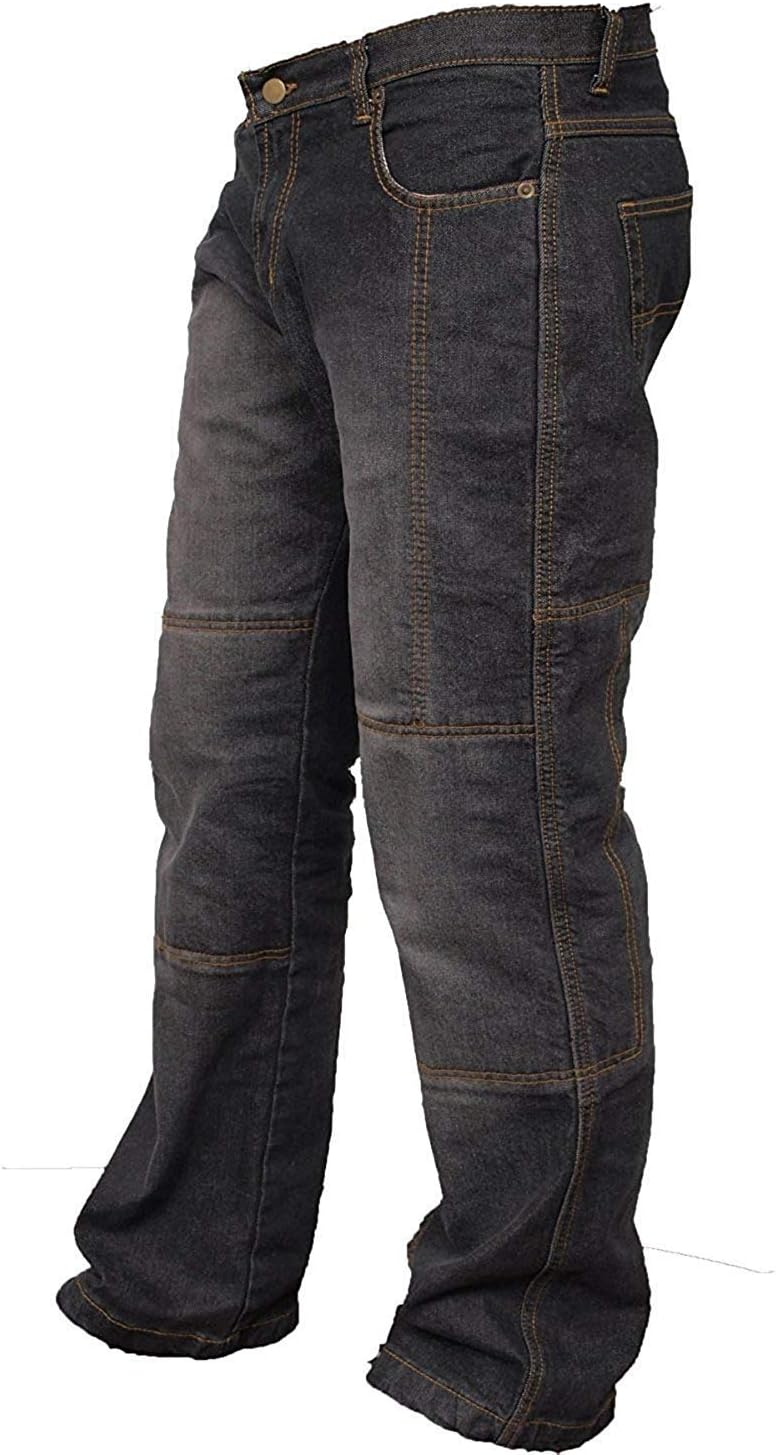 Mens Riding Motorcycle Pants Armored Motorbike Jeans with Aramid Protective Lining Adventure Touring Biker Pant Black