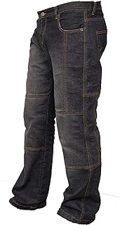 Mens Riding Motorcycle Pants Armored Motorbike Jeans with Aramid Protective Lining Adventure Touring Biker Pant Black