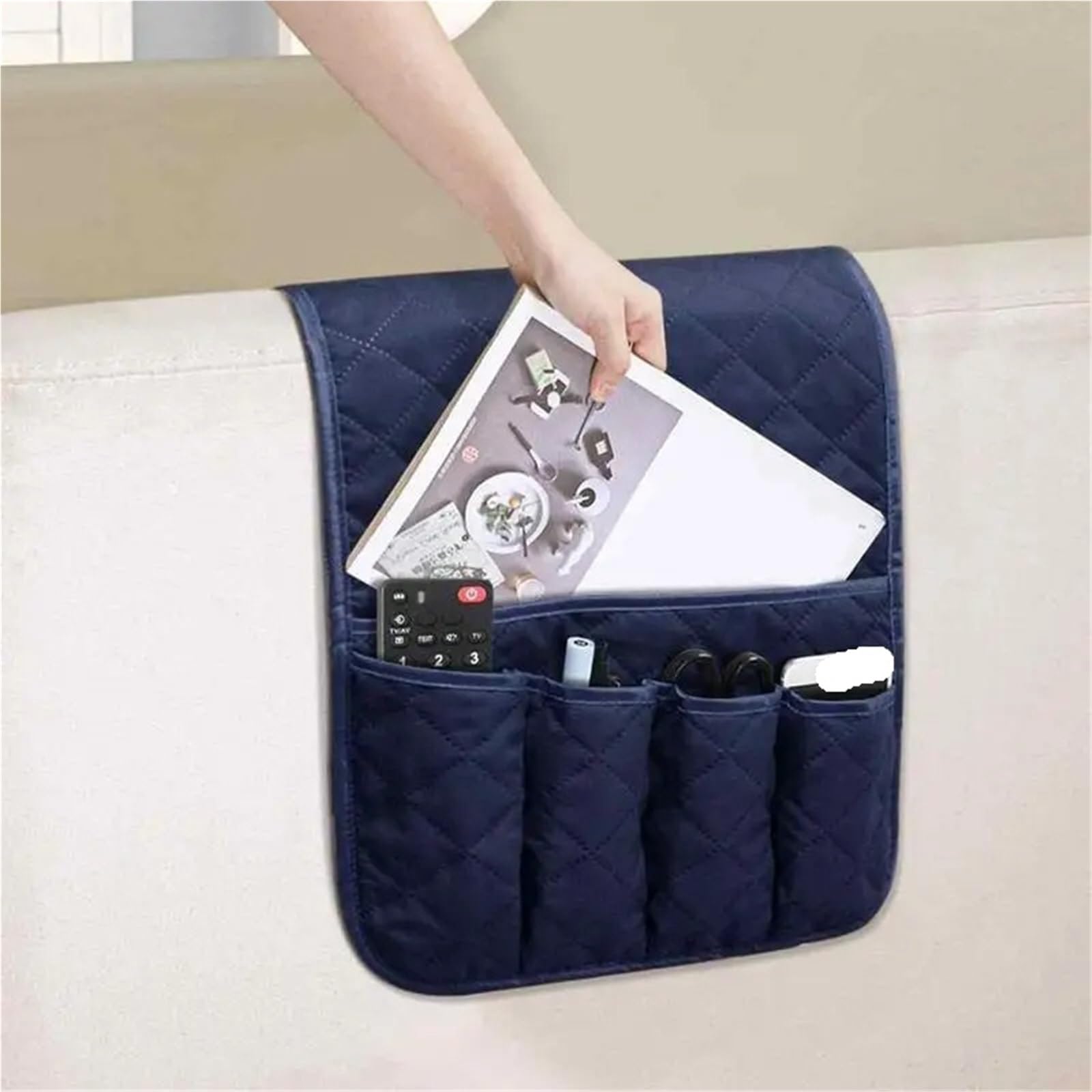 Soporte de Control Remoto for sofá, Bandeja for, Organizador reposabrazos con Bolsillos, Almacenamiento for Brazo y Silla, Caddy for Control para Sofá