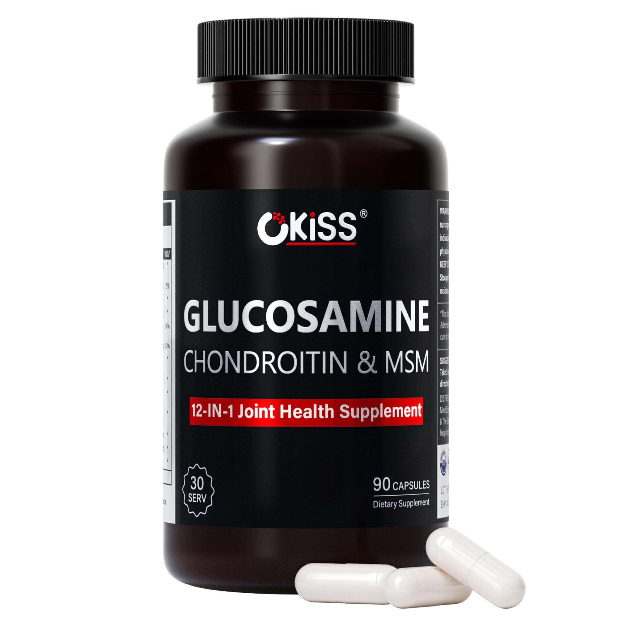 Okiss Glucosamine Chondroitin MSM Joint Support Supplement, 90 Capsules