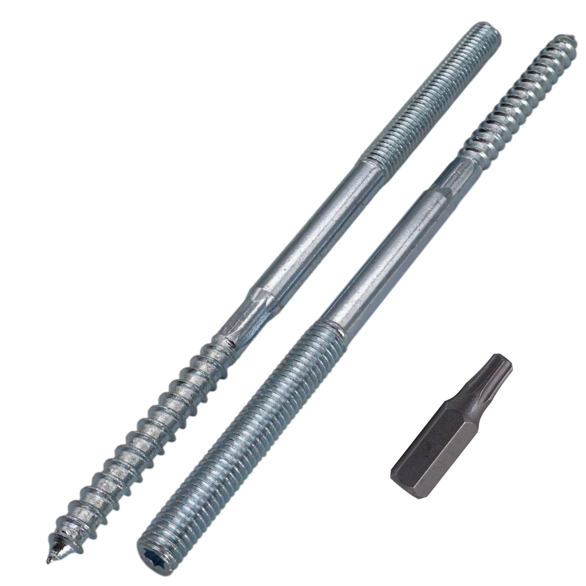 SKIR'CO (10 piezas) Pernos de suspensión M8 x 150 mm, tornillos de pasador de rosca de doble extremo, pernos de doble cabeza