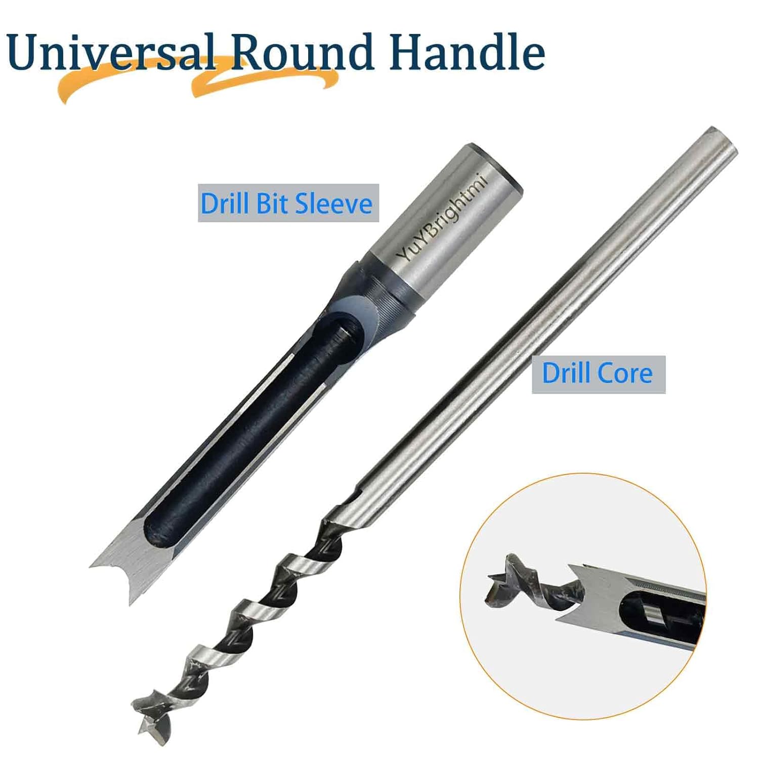 Square Hole Mortise Chisel Drill Bit Tools 1/4", 5/16", 3/8", 1/2", 9/16", 5/8"（6.4mm,8mm,9.5mm,12.7mm,14mm,16mm for Precise Square Hole Drilling