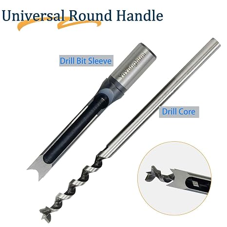 Square Hole Mortise Chisel Drill Bit Tools 1/4, 5/16, 3/8, 1/2, 9/16, 5/8（6.4mm,8mm,9.5mm,12.7mm,14mm,16mm for Precise Square Hole Drilling