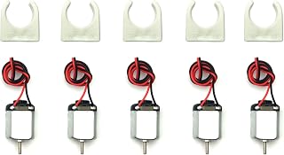 EUDAX 5 Pcs Rectangular DC Motor Mini Electric Motor 1.5-3V 24000RPM with 9.8" Lead Wires with Motor Mounting Bracket Holder for DIY Toys