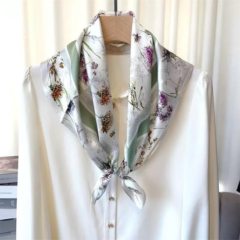 ANDANTINO 100% Mulberry Silk Square Scarf for Hair-25.6" X25.6'' Women Men Natural Silk Neckerchief Digital Printed Headscarf - Image 2
