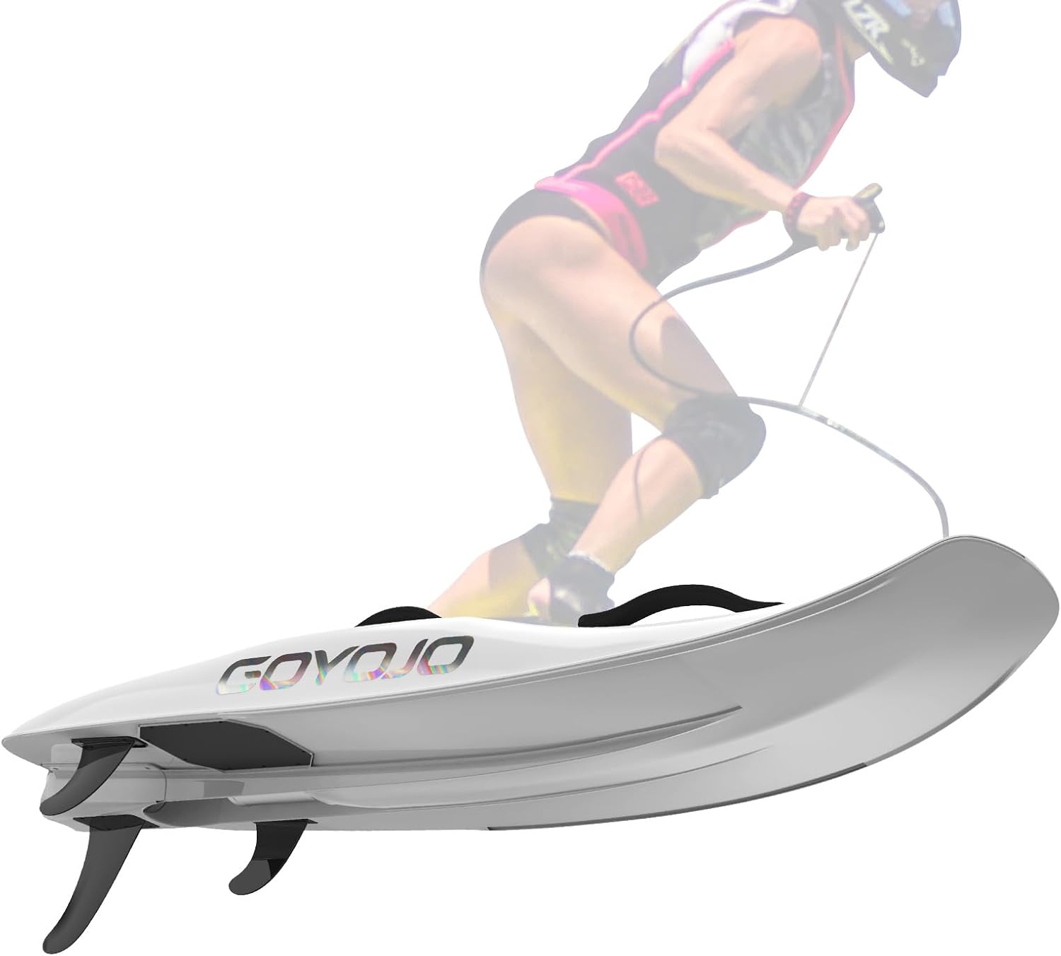 GOYOJO Electric Surfboard for Adult, Rechargeable Power Water Surfboard Longboard, MAX 55KM/H Speed, Electric Paddle Board Polymer Fiber Material (White-Competitive Edition), Black