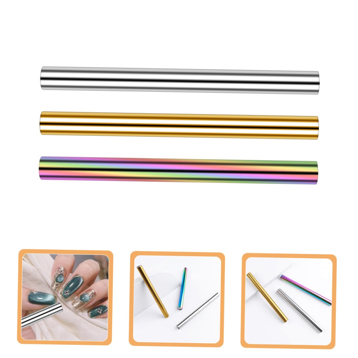 Healvian 6pezzi Magnet Stick Per Unghie Cat Eye Strumento Magnetico Per Manicure Inossidabile Design Cilindrico Per Effetti Unici Su Unghie Gel Professionale Per Nail Art