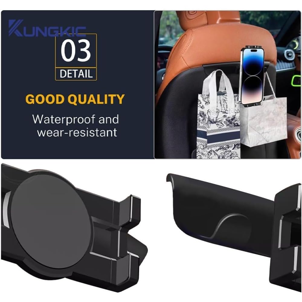 Support de tablette pour Mercedes-Benz Classe C, Classe E et GLC, support extensible pour appui-tête compatible tablettes et smartphones, rotation universelle à 360°, lot de 1 hgfdg/A/A