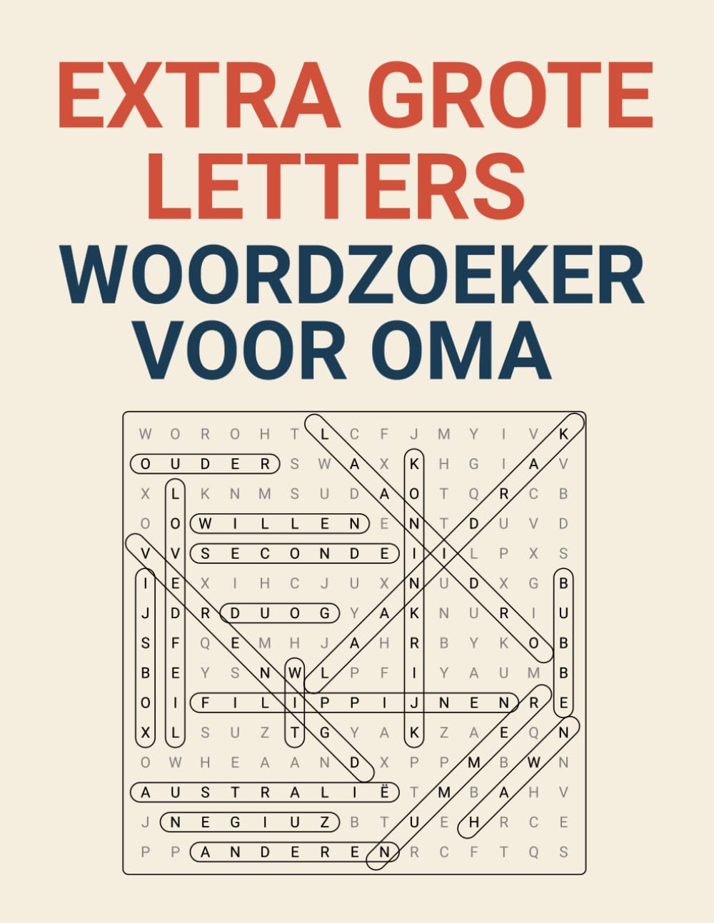 Extra Grote Letters Woordzoeker voor Oma: Makkelijk leesbare puzzels voor ontspanning en hersentraining