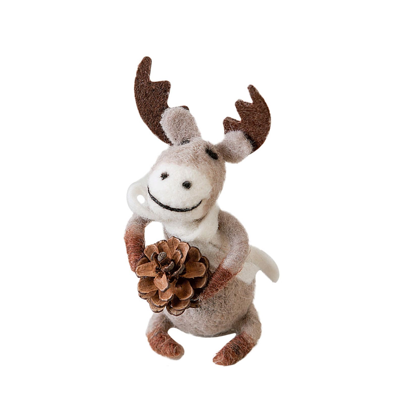 XAGMODSHN Deer Figure Christmas Reindeer Doll Desk Ornament for Christmas Tree Shelf Mantles Tabletop Holiday Decoration Soft Plush Deer Desktop Ornament