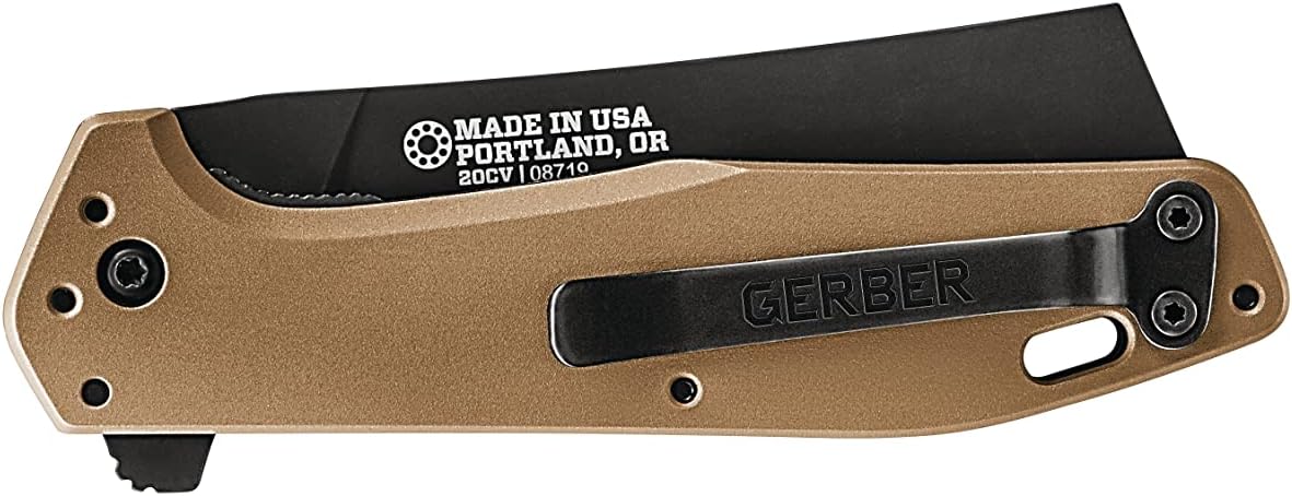 Gerber Gear Fastball Cleaver - Durable, Folding Knife with Lock - Premium EDC Gear - 3" - Made in USA - Coyote Brown