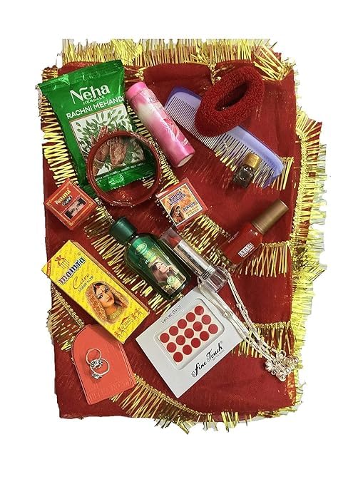 Navratri MATA Rani ka shringar Suhag Kit - Devi Solah Shringar Kit with - 16 Items Sringar Box Packing Set/Jai MATA Di-image-13