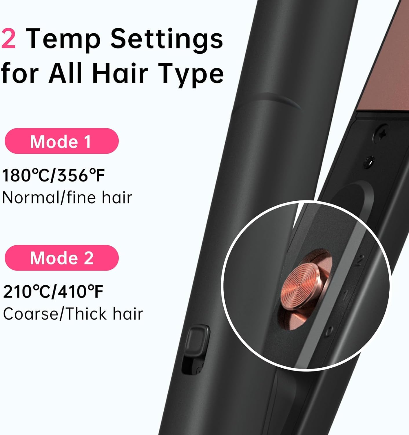 Mini Flat Iron 1 Inch Ceramic Mini Hair Straightener, Small Flat Irons for Short Hair, Curls Bangs, Dual Voltage for Travel,Dual Voltage for Worldwide Use(Black) - Image 5