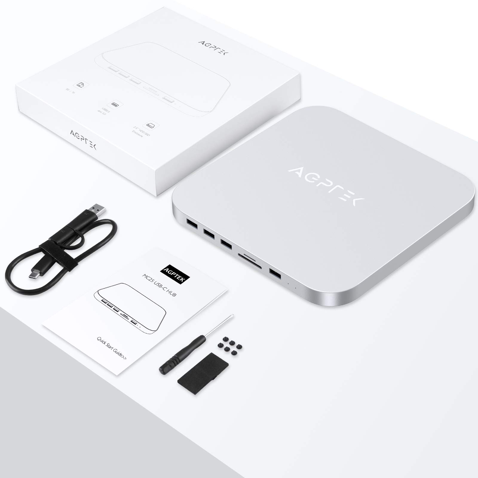 Buy TypeC Hub with Hard Drive Enclosure, AGPTEK USBC Docking Station