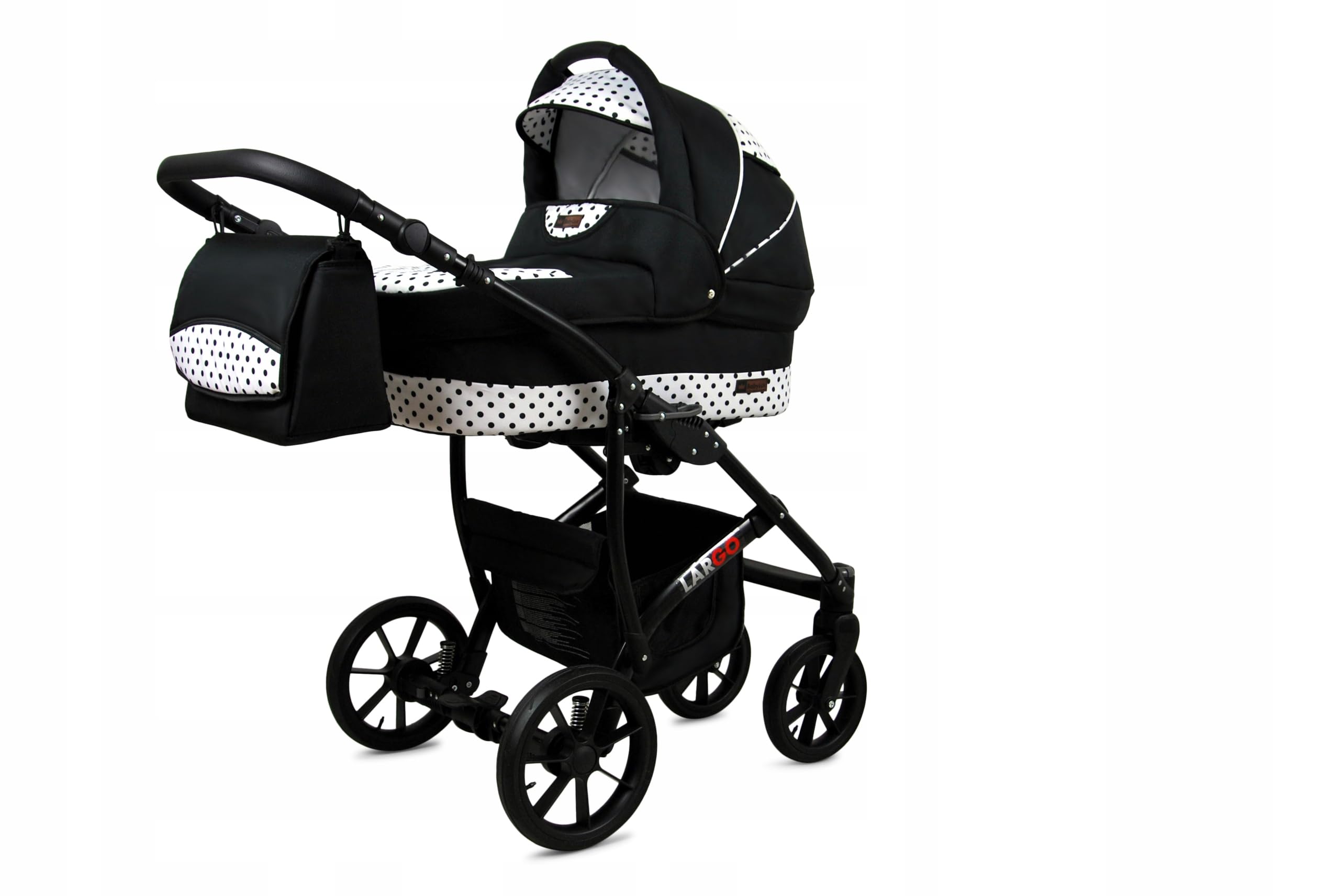 BabyLux Zestaw wózków dziecięcych 4 w 1 – Largo – w zestawie wanienka dla niemowląt, fotelik sportowy, fotelik samochodowy, stacja bazowa ISOFIX – fotelik samochodowy – zestaw wózków dziecięcych
