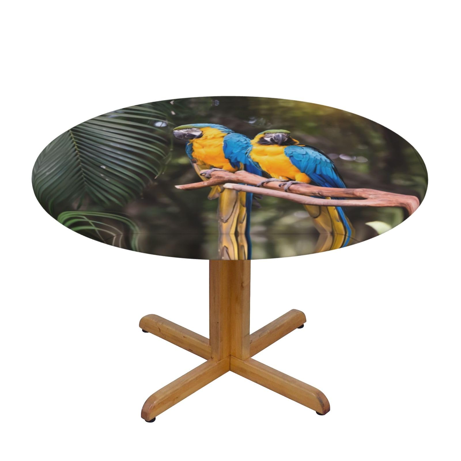 ZQYTGFDC parrots S Decorative Round Tablecloth Waterproof Anti Stain Oil Proof Size for 40 50 inch