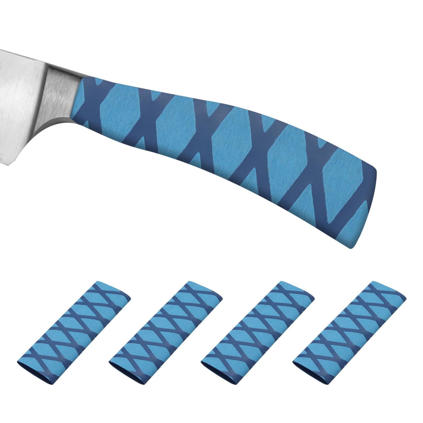 Manchon thermorétractable manche couteau de cuisine bleu fini les poignées usées et glissantes