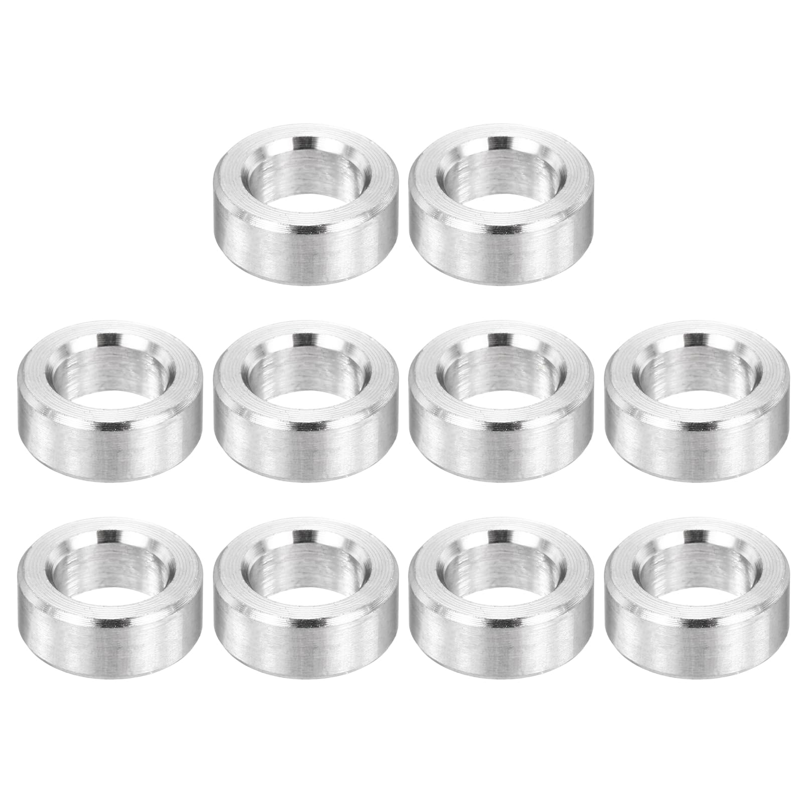 PATIKIL M6 Stainless Steel Spacers, 12Pcs Metal Spacer 6mm ID x 10mm OD x 4mm L Screw Standoff for 1/4" or M6 Screw