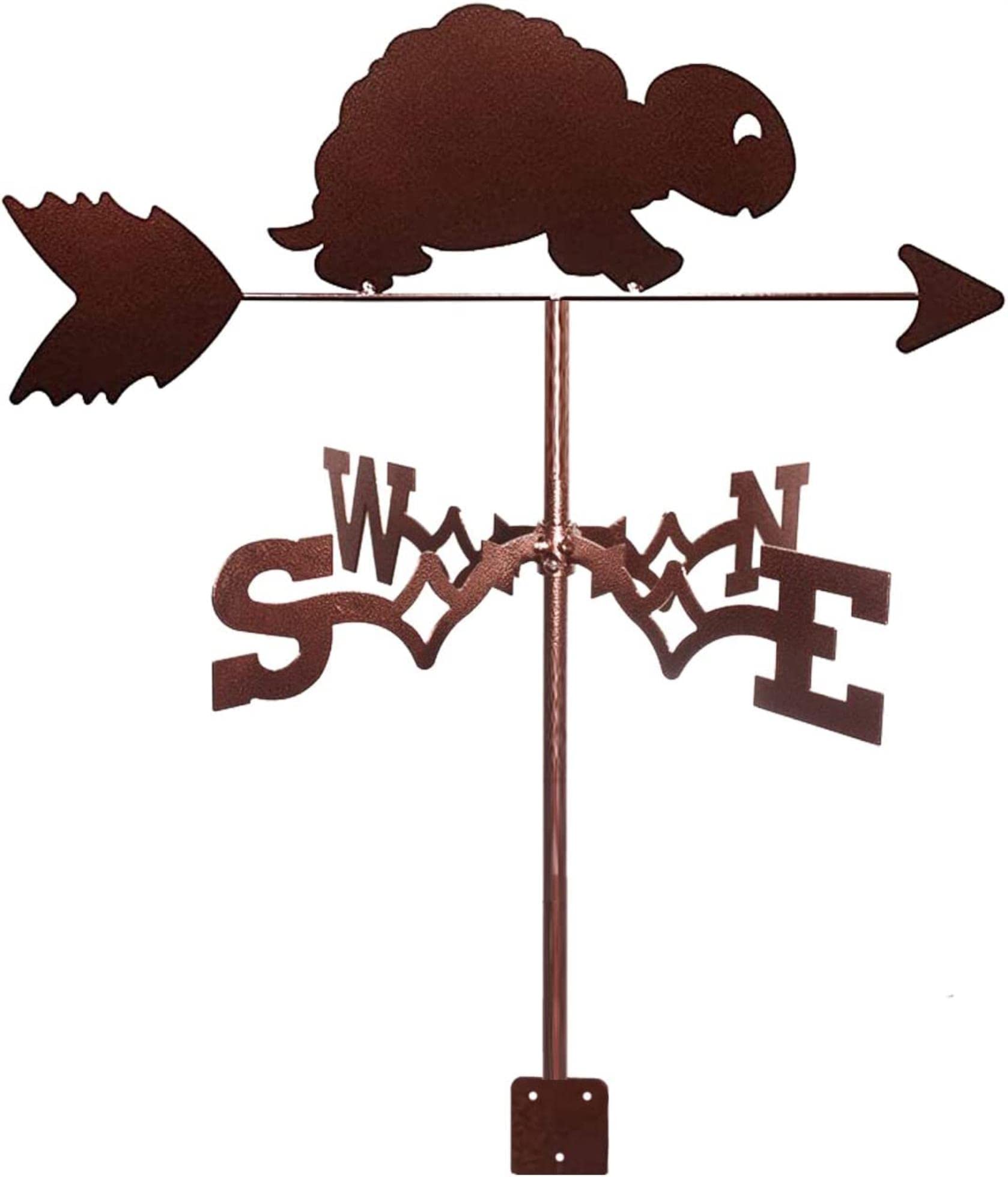 Black Weathervane Weather Vane Wind Direction Indicator Wind Vane Weathercock Sea Turtle Yak Shape Stainless Steel For Roof Mount Garden Yard Decoration