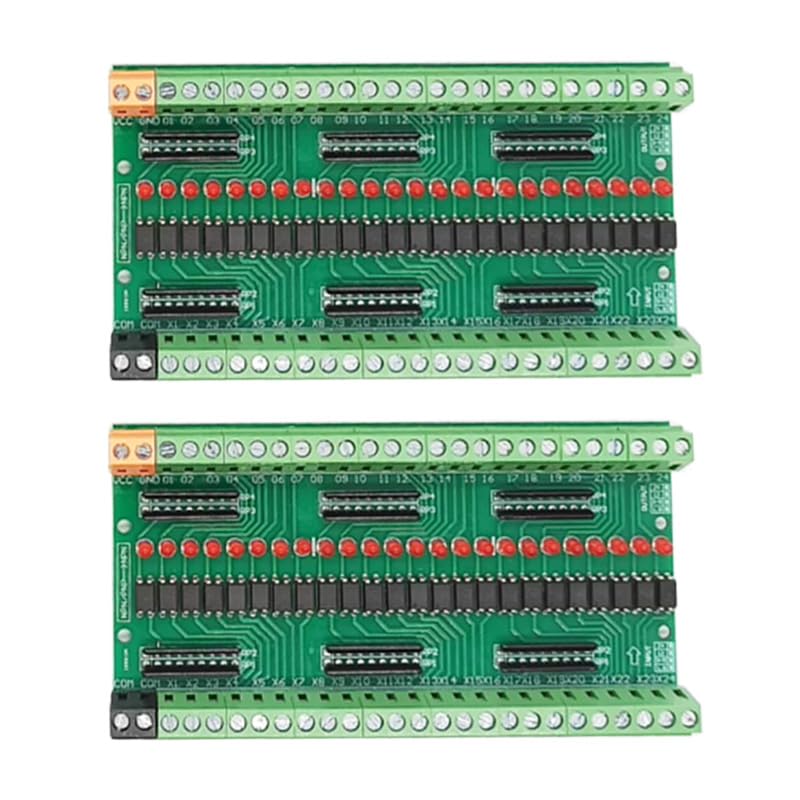 2PCS DC 3.3V 5V NPN Low Level Output 24-Channel Optocoupler Isolation Board Signal Converter Opto Voltage Isolation Module