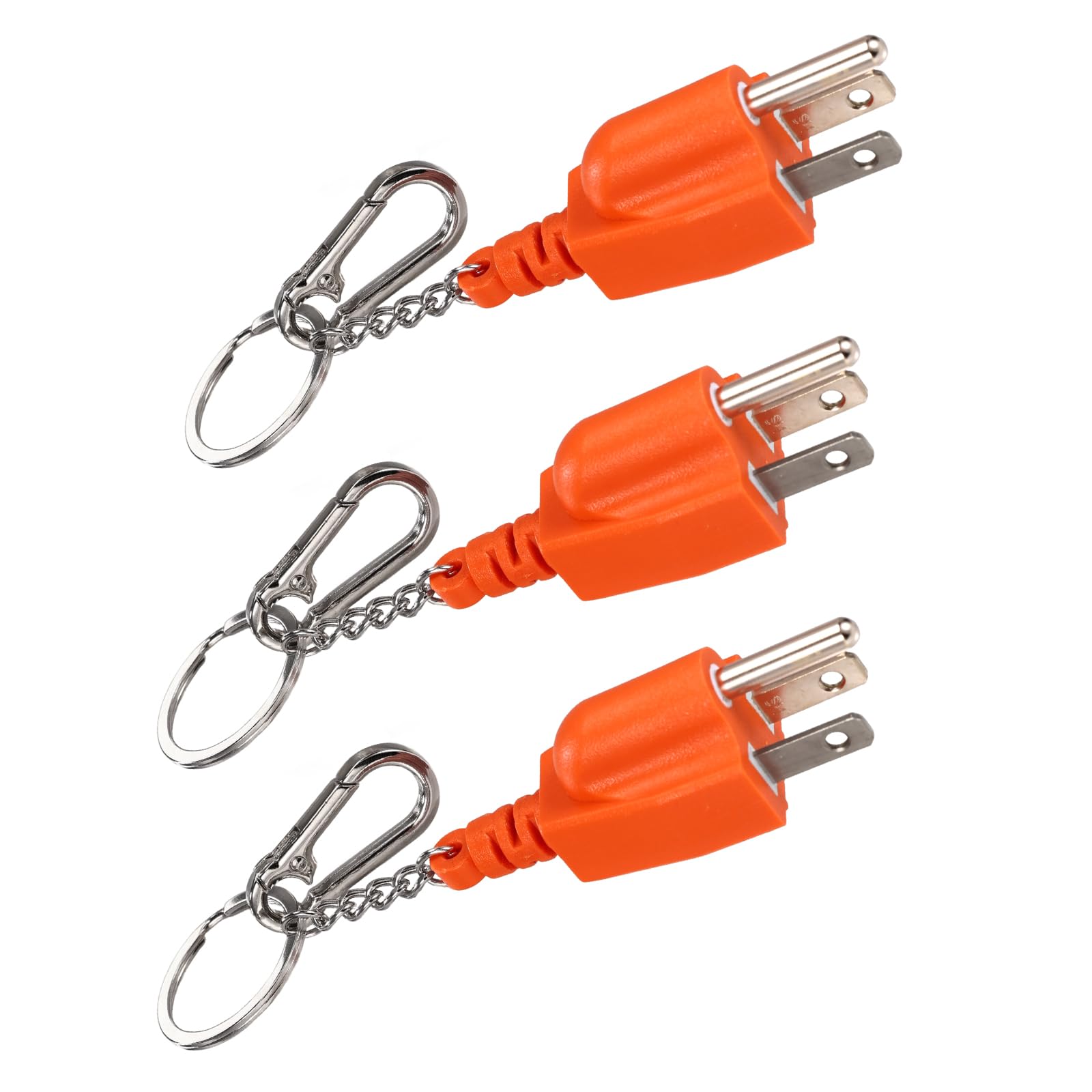 3pcs Generator Grounding Plug with Keychain, Neutral Ground Bonding Adapter 5-15P to 5-15R/TT-30R for Inverter Generators RVs Trailers & Camping (Orange)