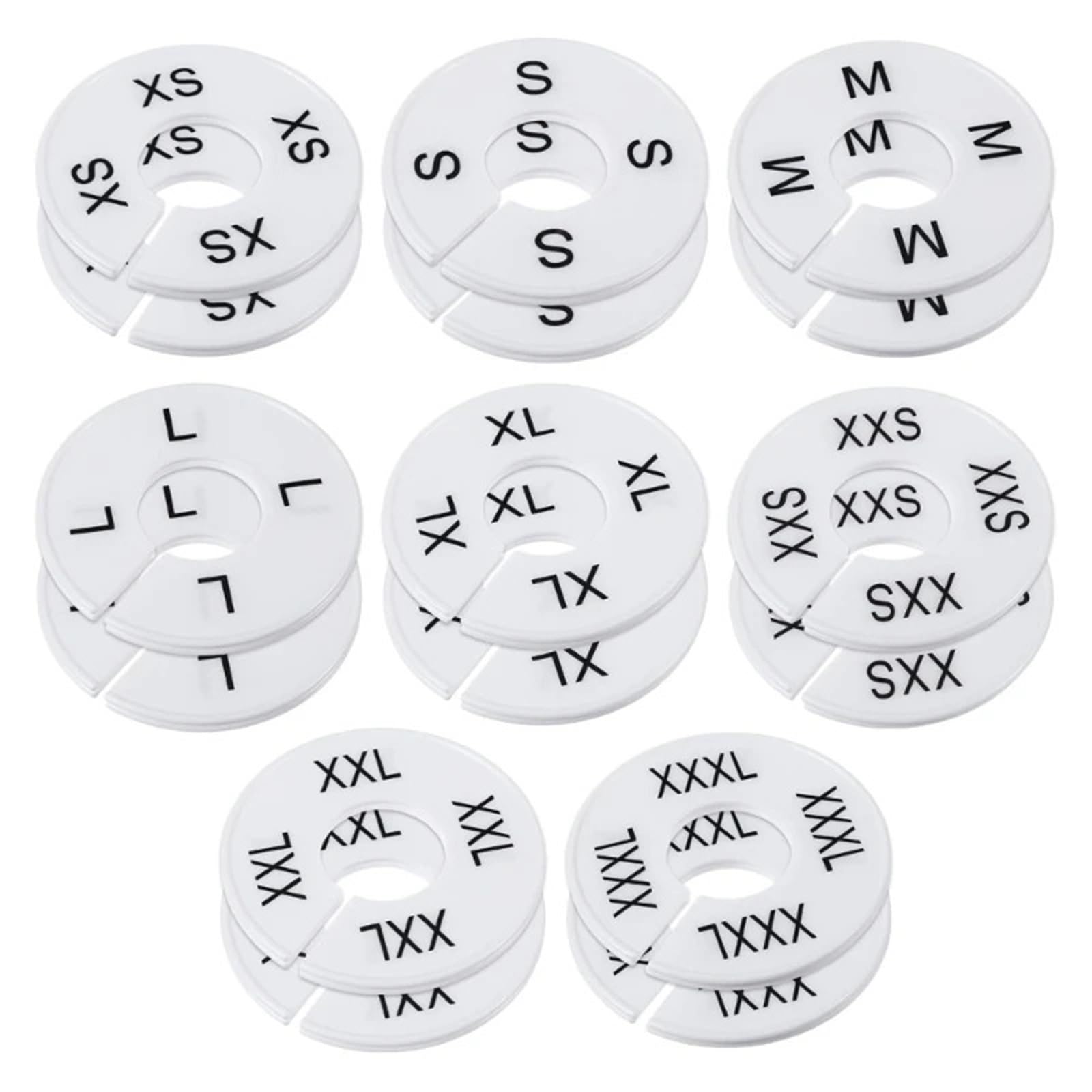 Luvafey Hanger Dividers 16Pcs Clothing Size Dividers Hangers With Preprinted Labels for Clothing Size Type Sorting Writable and Reusab