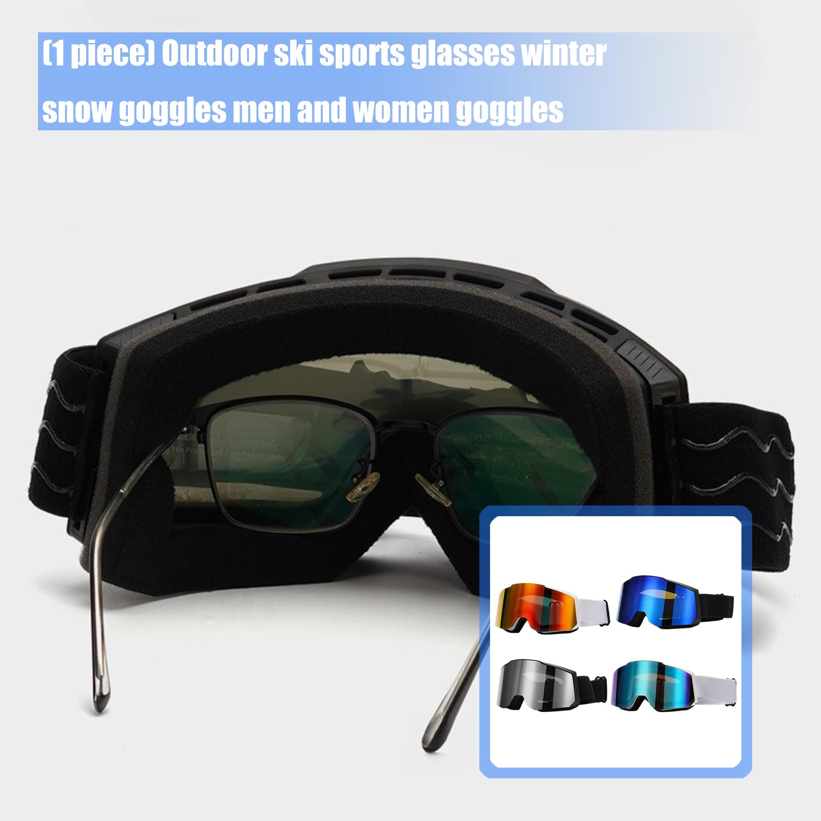 Maschera da sci unisex con angoli ampi, lenti resistenti agli urti, termiche, per attività all'aperto invernali e sport invernali